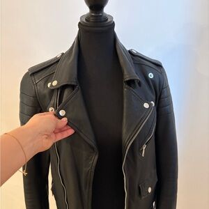 Black Leather Moto Jacket - Classic Biker Style